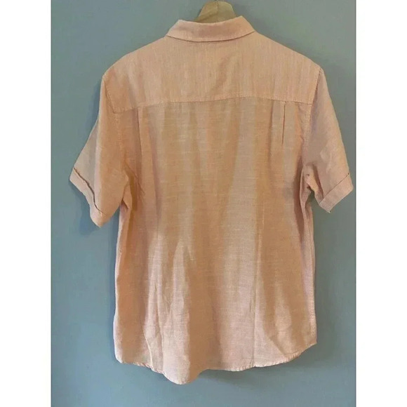 NWT $60 WEATHERPROOF VINTAGE -Short Sleeve Button-Up Peach Shirt Size Medium M - - Picture 5 of 8